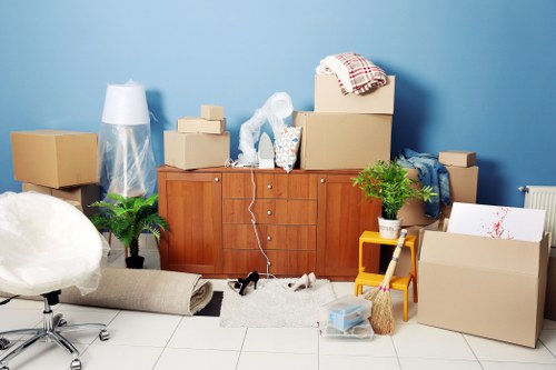 Office furniture and equipment prepared for removal