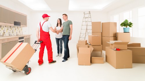 Furniture and boxes being loaded for a Charingcross removal job